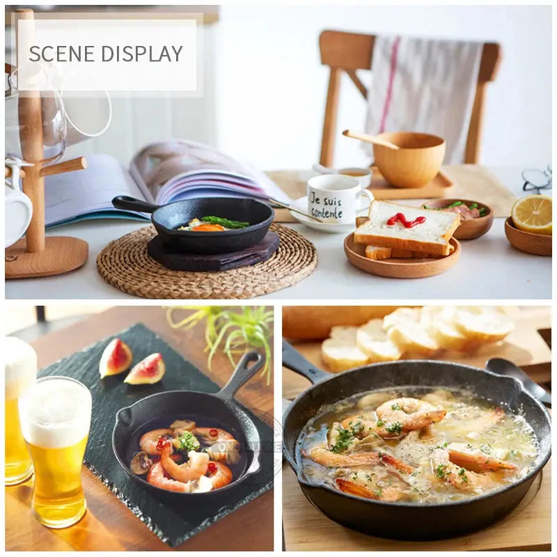 14/16/20cm Cast Iron Frying Pan,Non-stick Skillet Kitchen Fry Pot,Breakfast Pan Omelette  pancake pan,Induction Cooking Cookware WardBoyzPROShop