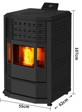 【Best-selling】10kW Automatic Modern Indoor Wood Burner Biomass Pellet Stove Central Water Heating Free-standing for Home Firepla