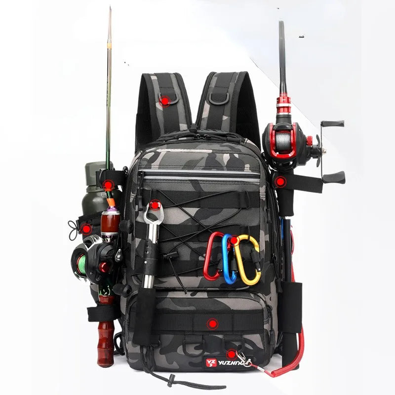 Camouflage Lure Fishing Bags Multi-functional Backpack Outdoor Sports Large Capacity Rod Fishing Tackle Bag