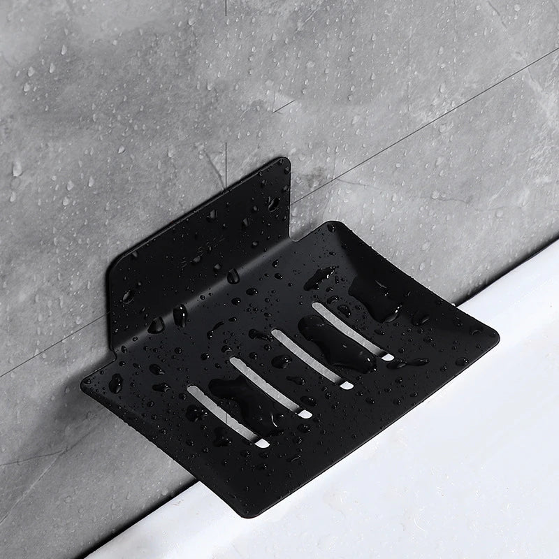 Stainless Steel Soap Holder Bathroom Soap Dish With Drain Water No Drilling Wall Mounted Soap Box Bathroom Accessories