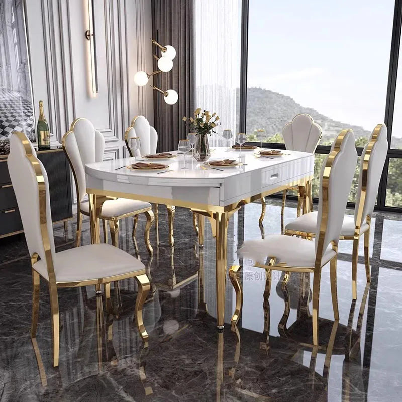 Beauty Luxury Dining Table Modern Simple Exquisite Glamour Dining Tables Trendy Classic Tavolo Pieghevole Home Furniture
