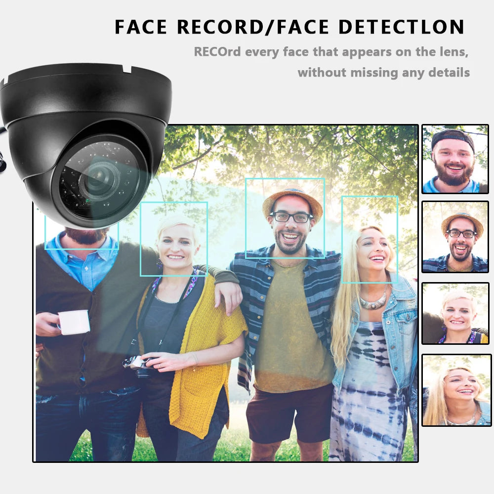 4K CCTV Security Analog Dome Camera BNC Outdoor Waterproof Face Detection AHD DVR Camera Video Surveillance System 8MP XMEYE 5MP