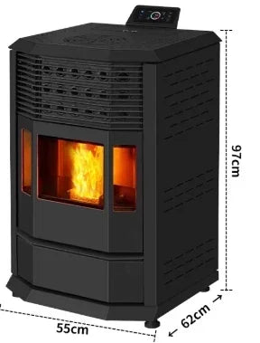 【Best-selling】10kW Automatic Modern Indoor Wood Burner Biomass Pellet Stove Central Water Heating Free-standing for Home Firepla