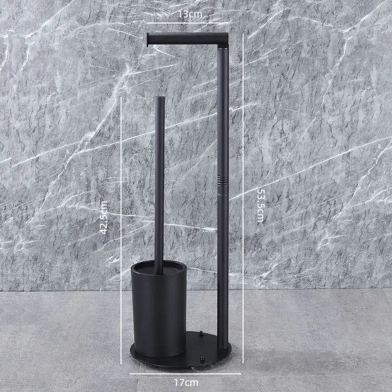 Freestanding Toilet Paper Holder – Multi-Functional Floor Standing Tissue Rack with Toilet Brush Holder for Bathroom