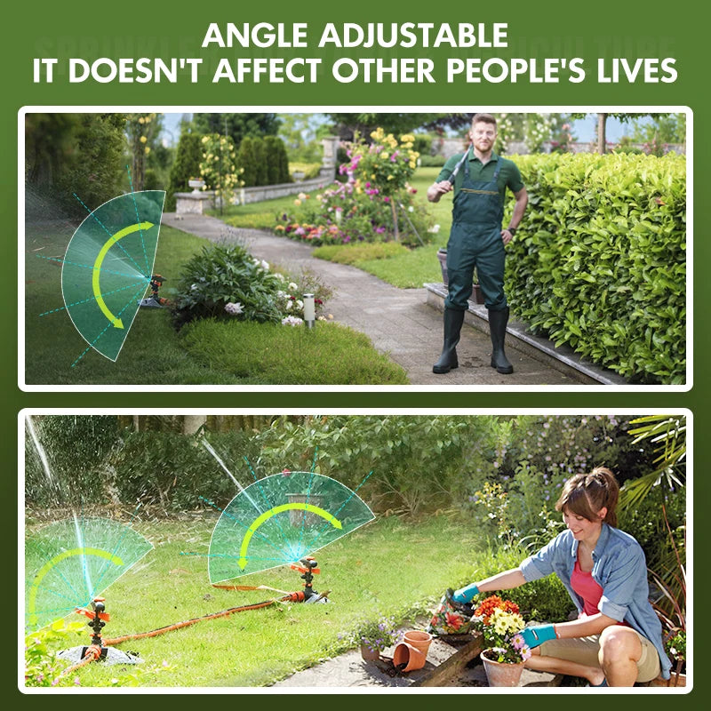Automatic Garden Watering Lawn Sprinklers 360° Rotation Irrigation Watering System with Nozzle Grass Plant for Farm Outdoor Yard