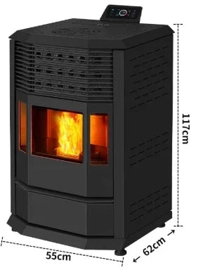 【Best-selling】10kW Automatic Modern Indoor Wood Burner Biomass Pellet Stove Central Water Heating Free-standing for Home Firepla