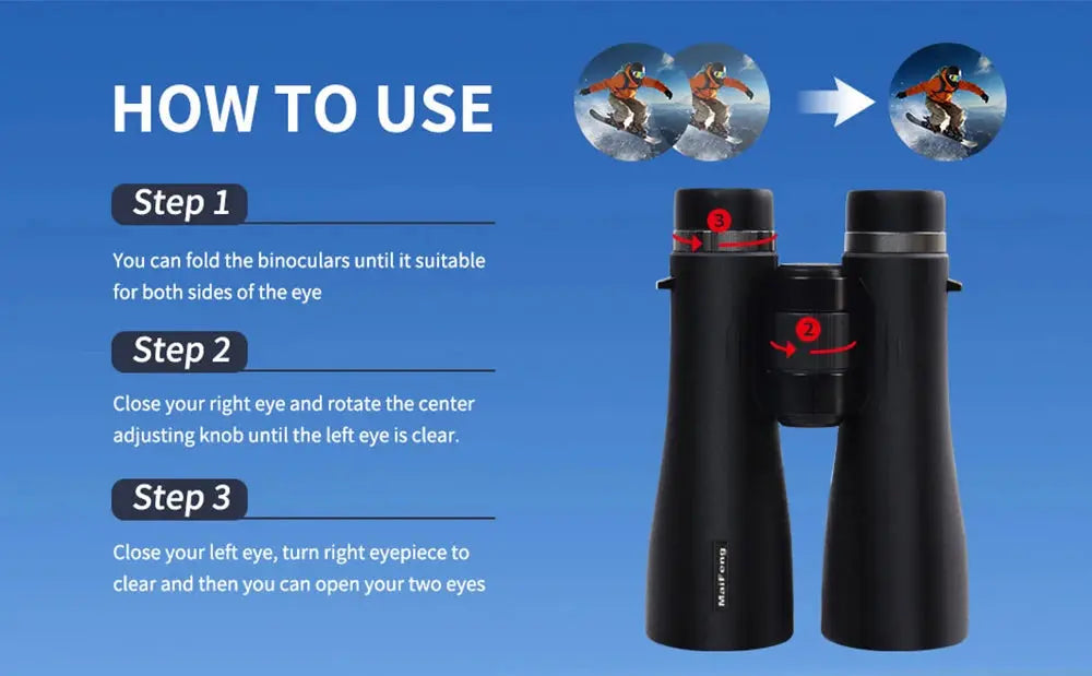 12x50 HD Binoculars for Adults High Powered Large View Binoculars with Clear Vision IPX7 Waterproof Telescope for Hunting Travel WardBoyzPROShop