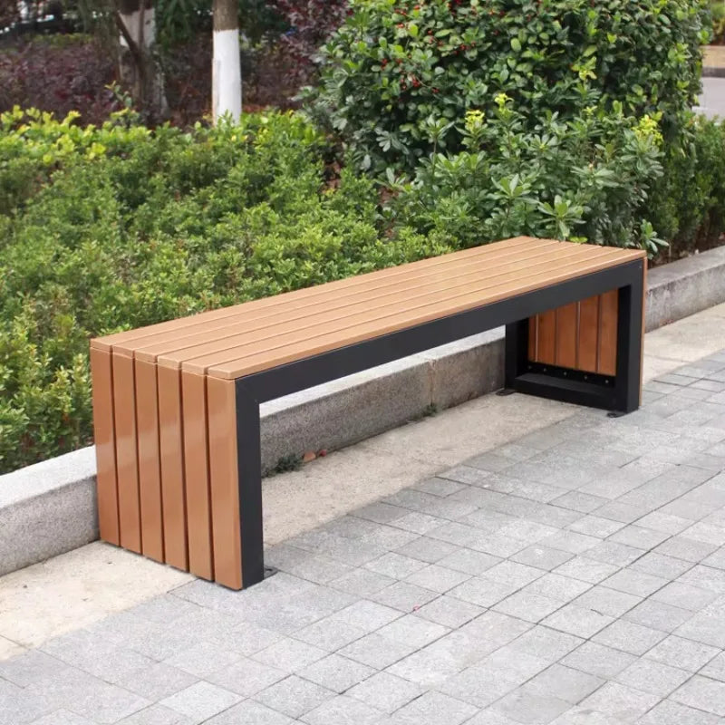 Modern Urban Furniture Garden Bench Stainless Steel Bench Park Seating Wooden Garden Outdoor Patio Stainless Steel Benches