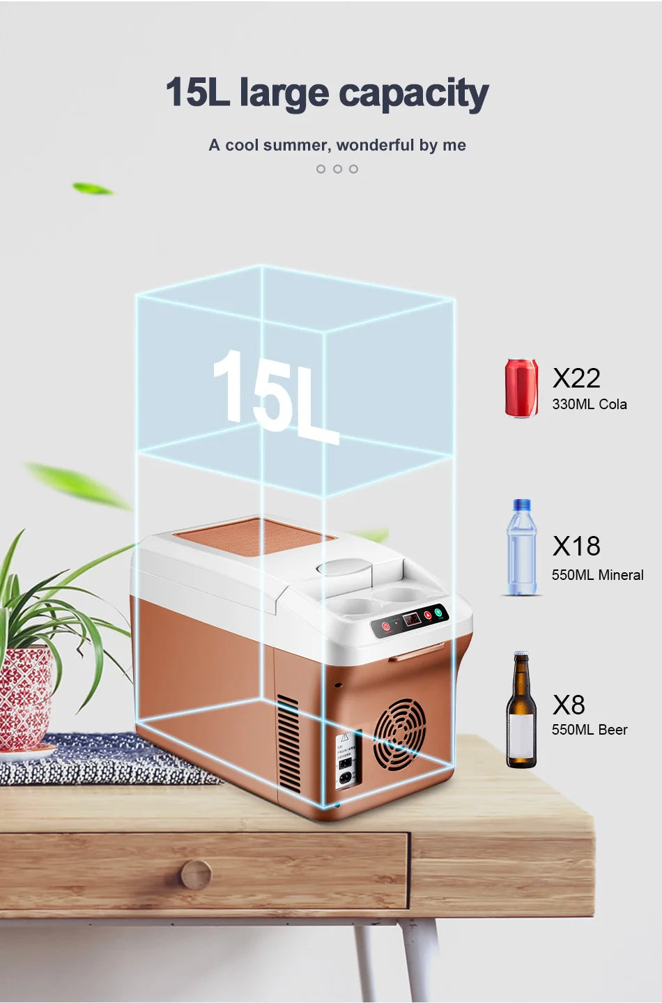 Yannice Mini Fridge Home Car Appliance Refrigerator Portable 15L Large Capacity Digital Display Super Cooling Box For Camping WardBoyzPROShop