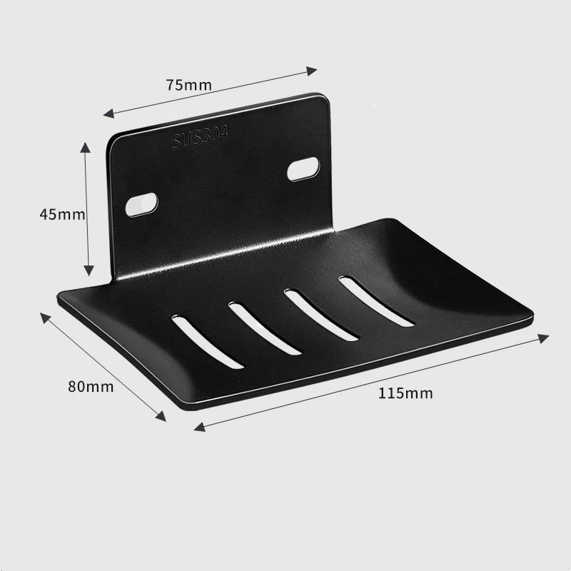 Stainless Steel Soap Holder Bathroom Soap Dish With Drain Water No Drilling Wall Mounted Soap Box Bathroom Accessories