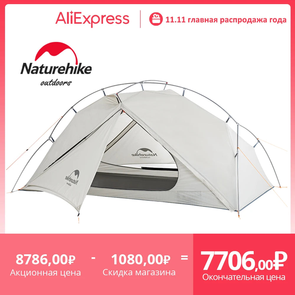 Naturehike Tent VIK Ultralight Single Tent Waterproof Camping Tent Outdoor Hiking Tent 1 People 2 People Travel Cycling Tent