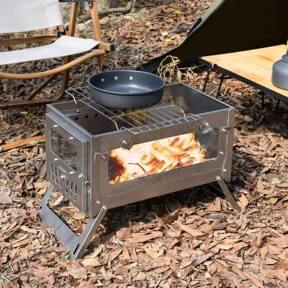 Hot Tent Stove Ultralight Wood Burning Stove For Tent Outdoor Camping Firewood Oven For Winter Backpacking