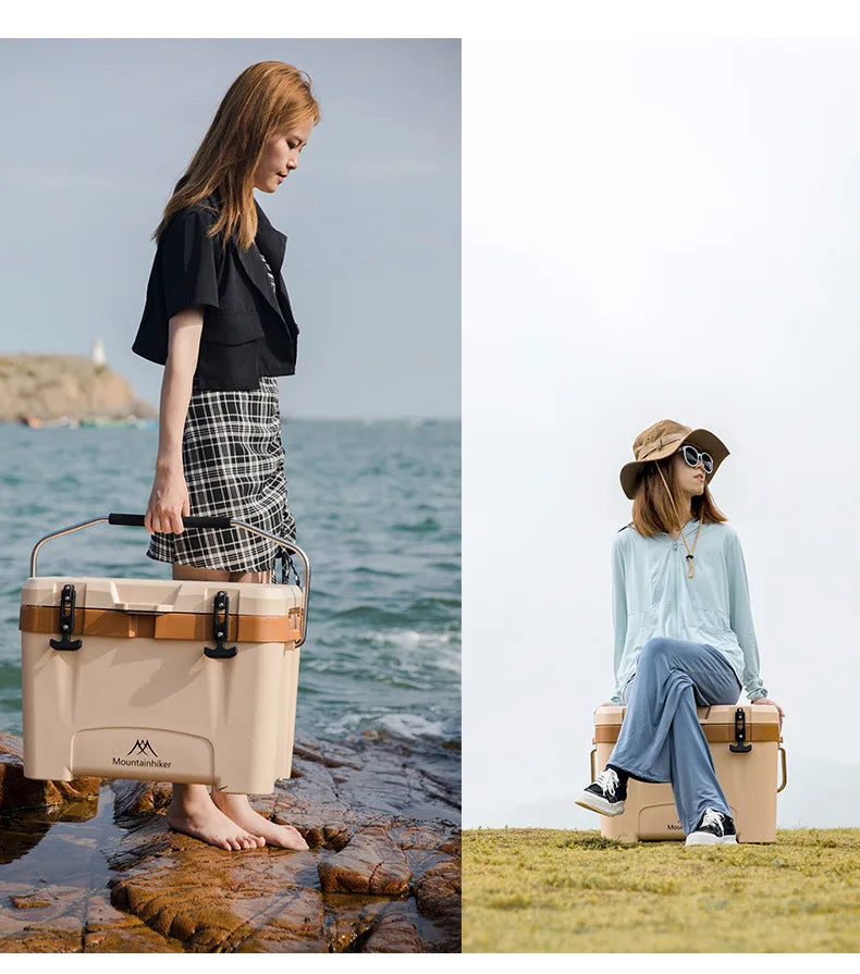 MOUNTAINHIKER 20.1" x12.2" x15" Incubator Outdoor 26L Camp Portable Large Fresh-Keeping Box Cold Hot Ice Bucket Refrigerator