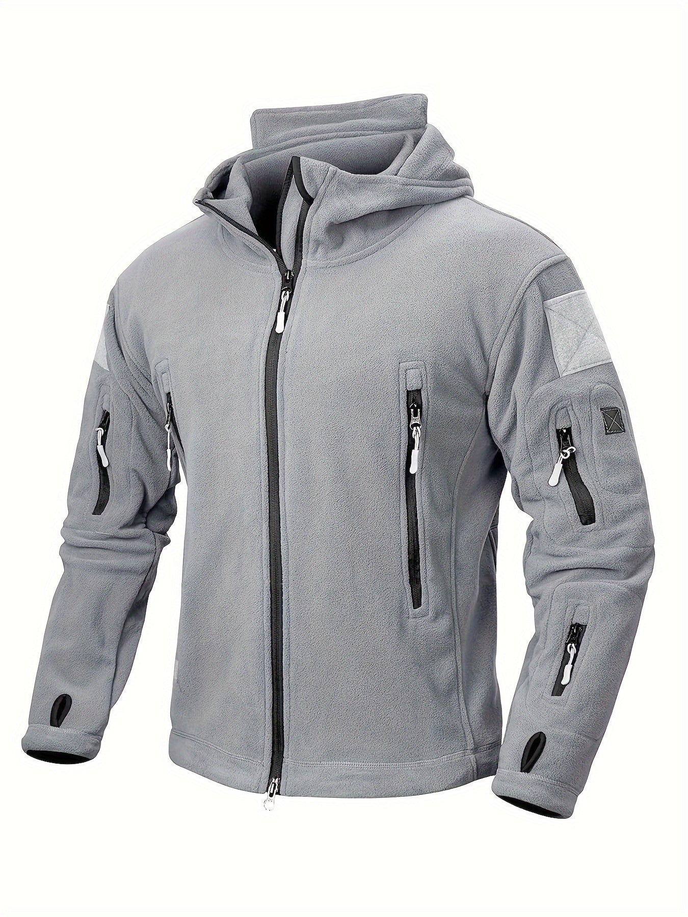 Men's Tactical Hoodie Fleece Jacket Winter Warm Full-Zip Military Army Outerwear Outdoor Sport Hooded Skiing Hunting Hiking Coat with 7 Zip Pockets WardBoyzPROShop