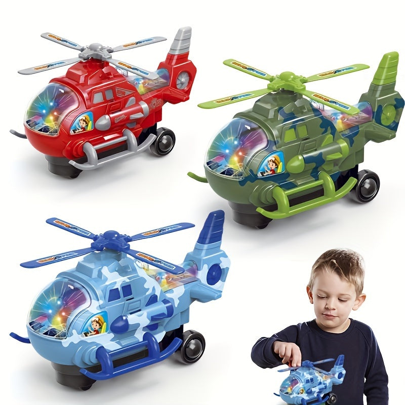 Electric Helicopter Toy for Kids with Lights and Music, 360° Rotating, Durable Plastic, Suitable for Boys and Girls, Ideal for Holidays and Playtime