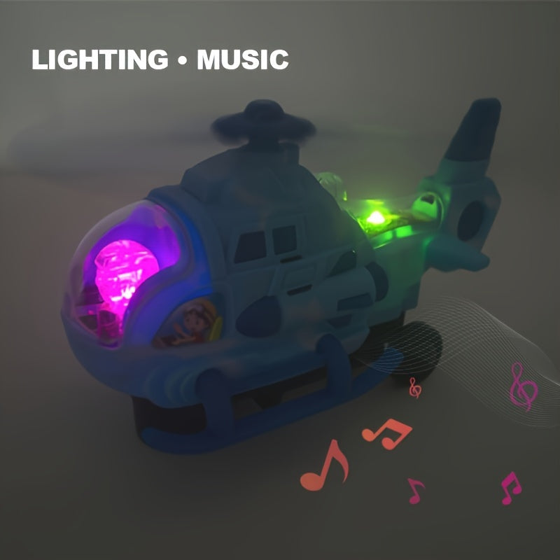 Electric Helicopter Toy for Kids with Lights and Music, 360° Rotating, Durable Plastic, Suitable for Boys and Girls, Ideal for Holidays and Playtime