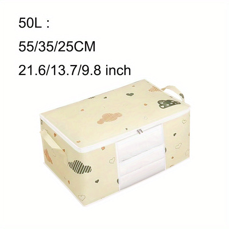 Large Capacity Clothes Storage Bag Organizer With Reinforced Handle, Suitable For Blankets, Bedding, Foldable With Sturdy Zipper, Clear Window Christmas, Halloween, Thanksgiving Gift Easter Gift WardBoyzPROShop