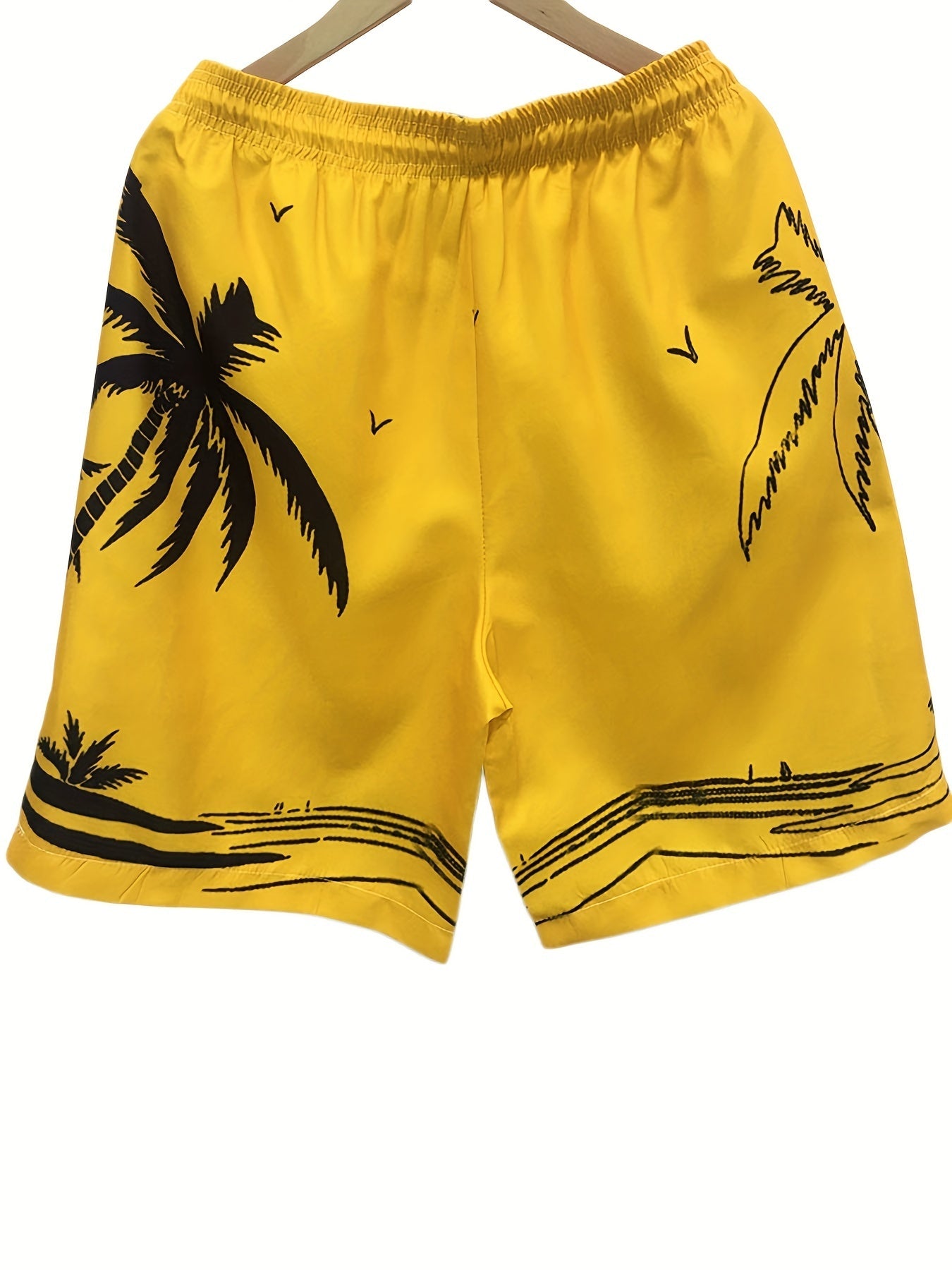 Quick Drying Mesh Lining Comfortable Breathable Palm Tree Pattern Drawstring Swim Trunks With 2 Pockets, Men's Pants Swimwear For Summer Vacation Resort Beach Pool WardBoyzPROShop