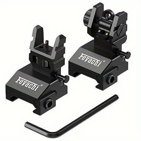 Feyachi S37 Fiber Optic Iron Sights - Red Green Dots Fiber Flip Up Sights, Rail Mount Flip Up Sights, Tool-Free Adjustment Front and Rear Backup Iron Sight - For Rifles - Suitable for Hunting, Shooting & Tactical Use - Great WardBoyzPROShop