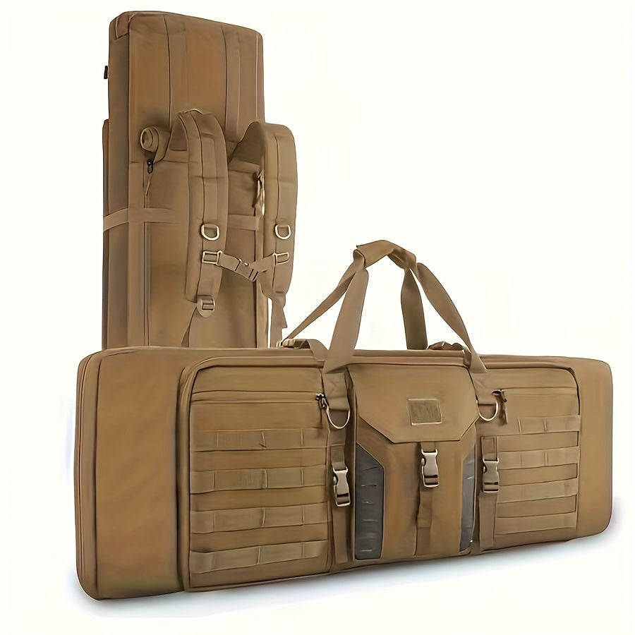 30-42 Inch Long Gun Case Soft Double Rifle Bag - Tactical Backpack with Pistol Bag for Shooting and Hunting - Durable, Water-Resistant, and Padded Protection for Rifles and Pistols - Brown Color WardBoyzPROShop
