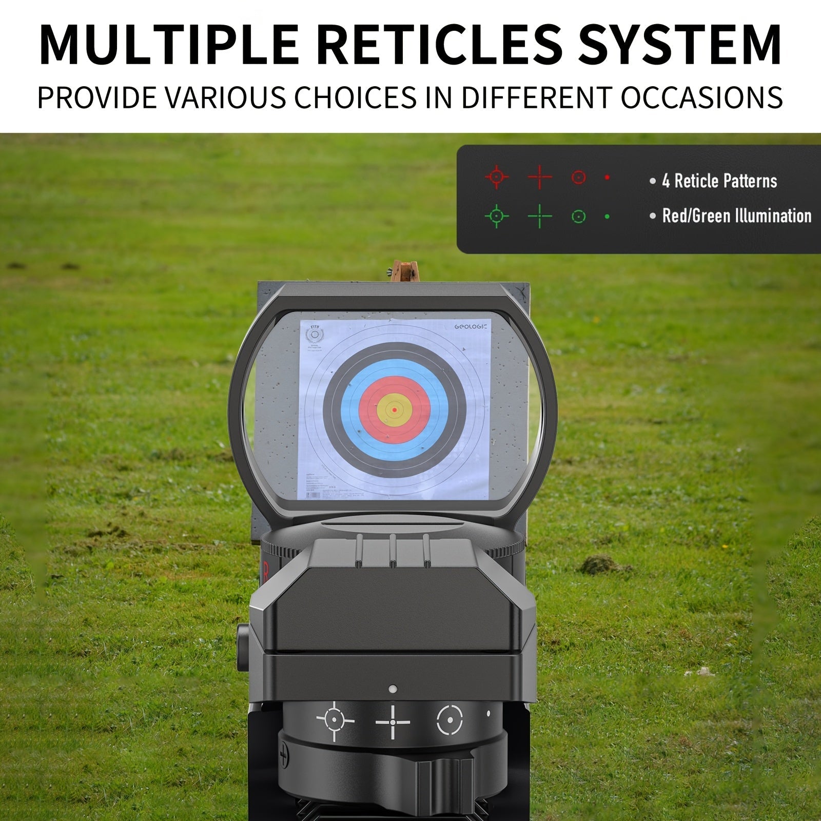 1X22X33 Red/Green Dot Gun Sight with 20mm Rail - Tactical Red Dot Sight, 4 Reticle Patterns, 5 Brightness Settings & Parallax Correction, Battery-Powered (Up to 36V), Compatible with Picatinny/Weaver Rails for Rifles, Pistols WardBoyzPROShop