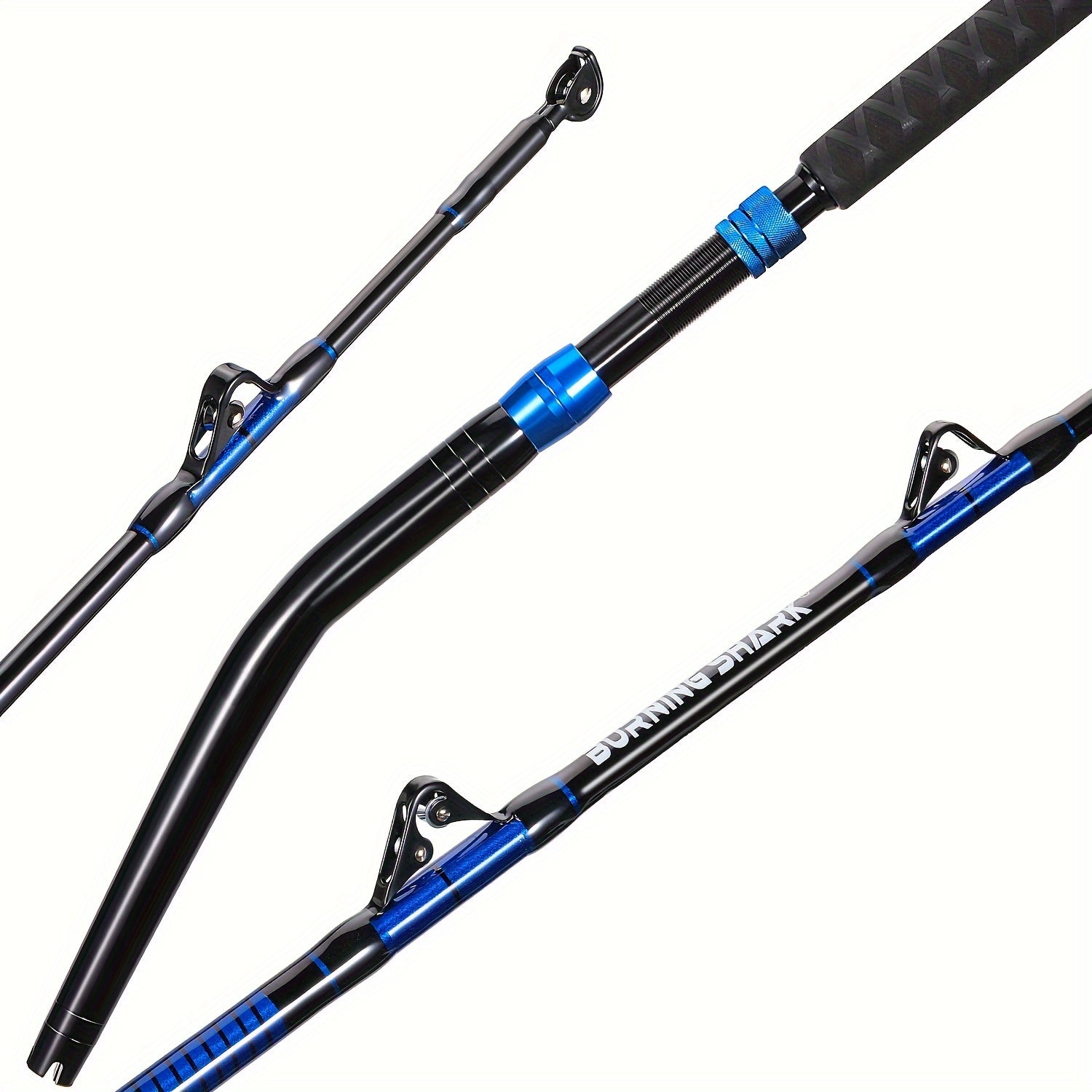 Sougayilang Heavy-Duty Carbon Fiber Boat Fishing Rod - Blue, Ambidextrous Grip for Deep Sea & Trolling WardBoyzPROShop