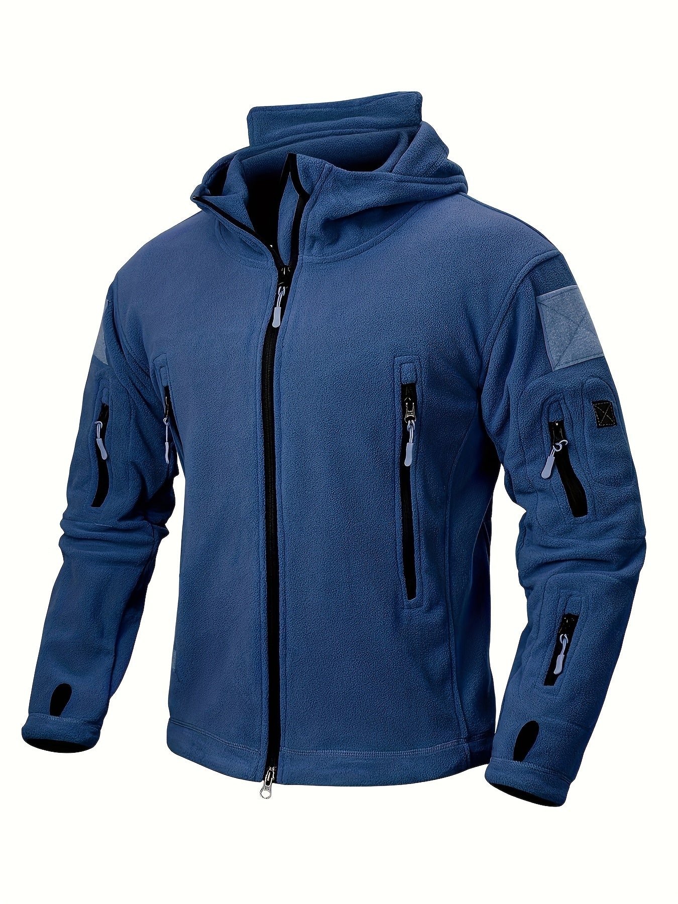 Men's Tactical Hoodie Fleece Jacket Winter Warm Full-Zip Military Army Outerwear Outdoor Sport Hooded Skiing Hunting Hiking Coat with 7 Zip Pockets WardBoyzPROShop