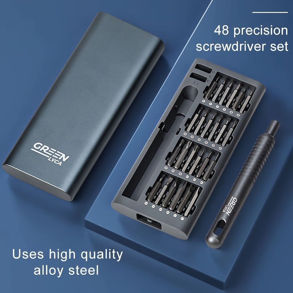 48-in-1 Precision Screwdriver Set - Professional Magnetic Driver Kit with 6-inch Metal Handle and Portable Aluminum Box - Ideal for Electronics, Watch, Drone, Gadget Repair and Maintenance WardBoyzPROShop
