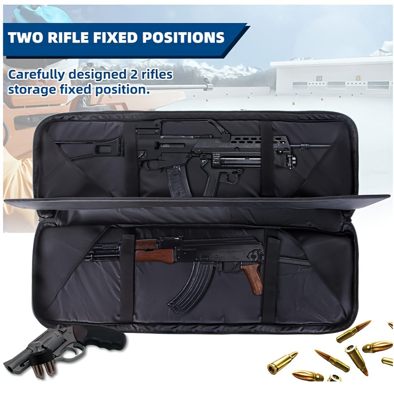 30-42 Inch Long Gun Case Soft Double Rifle Bag - Tactical Backpack with Pistol Bag for Shooting and Hunting - Durable, Water-Resistant, and Padded Protection for Rifles and Pistols - Brown Color WardBoyzPROShop