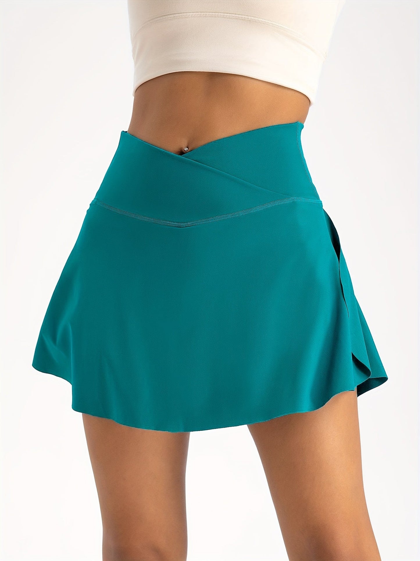 Women's 2-in-1 Tennis Skirt With Inner Pocket Shorts - High Waist Golf And Yoga Activewear WardBoyzPROShop