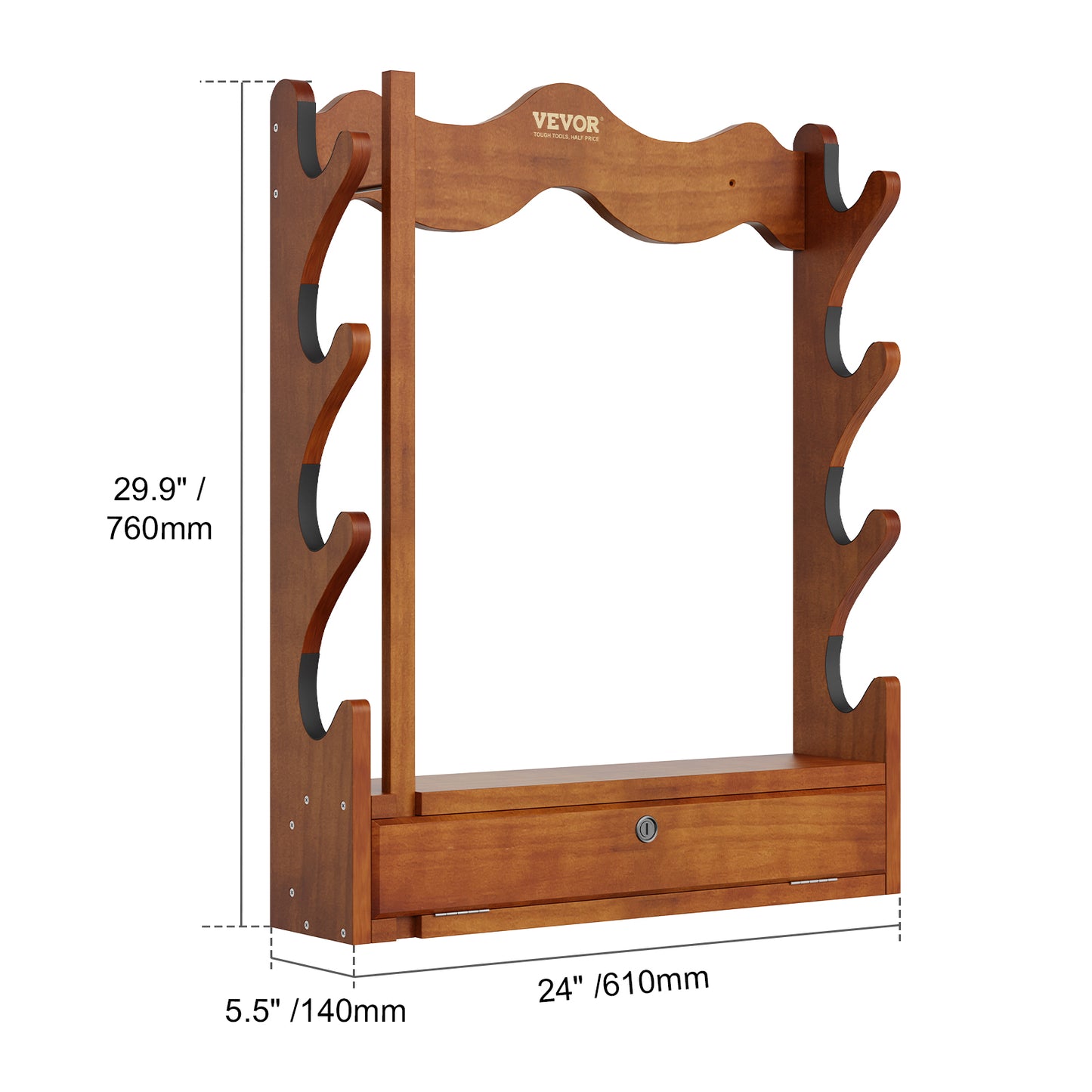 VEVOE Gun Rack, Wood Gun Rack Wall Mount, Gun Display Rack Holds 4 Rifles, Shotguns, 132 lb Heavy Duty Wall Storage Display Rifle Rack with Soft Padding - WardBoyzPROShop