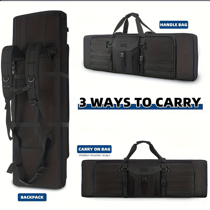 30-42 Inch Long Gun Case Soft Double Rifle Bag - Tactical Backpack with Pistol Bag for Shooting and Hunting - Durable, Water-Resistant, and Padded Protection for Rifles and Pistols - Brown Color WardBoyzPROShop