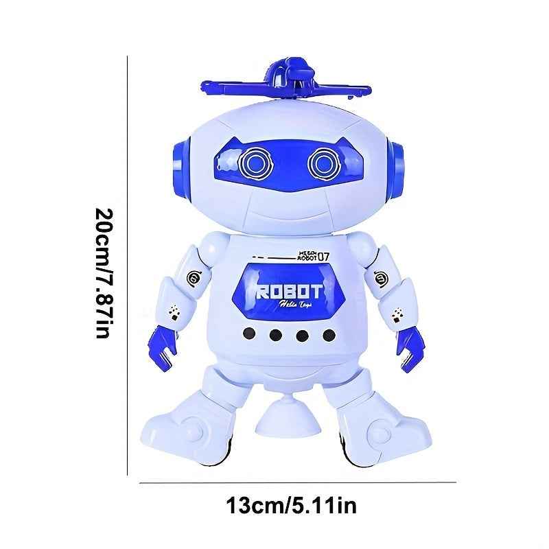 1pc Dancing Robot Toy for Kids with LED Lights and Music, 360-Degree Rotating Action, Ideal Gift for Boys and Girls, Durable Plastic Construction