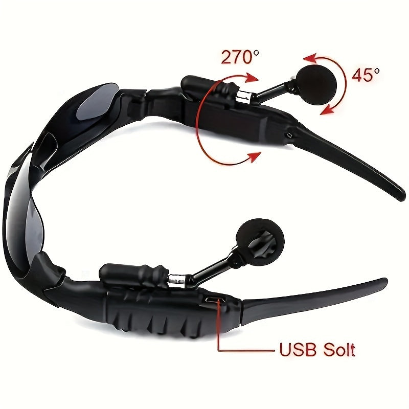 1pc UV Resistant Sport Glasses With Wireless Headset - Perfect For Cycling, Driving, Fishing, Travel And Outdoor Activities Wireless Glasses: Anti-Ray Stereo Music Headphones With Hands-Free Calling For All Cell Phones