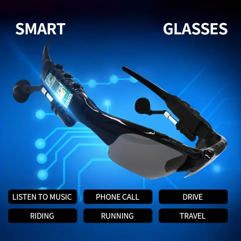 1pc UV Resistant Sport Glasses With Wireless Headset - Perfect For Cycling, Driving, Fishing, Travel And Outdoor Activities Wireless Glasses: Anti-Ray Stereo Music Headphones With Hands-Free Calling For All Cell Phones