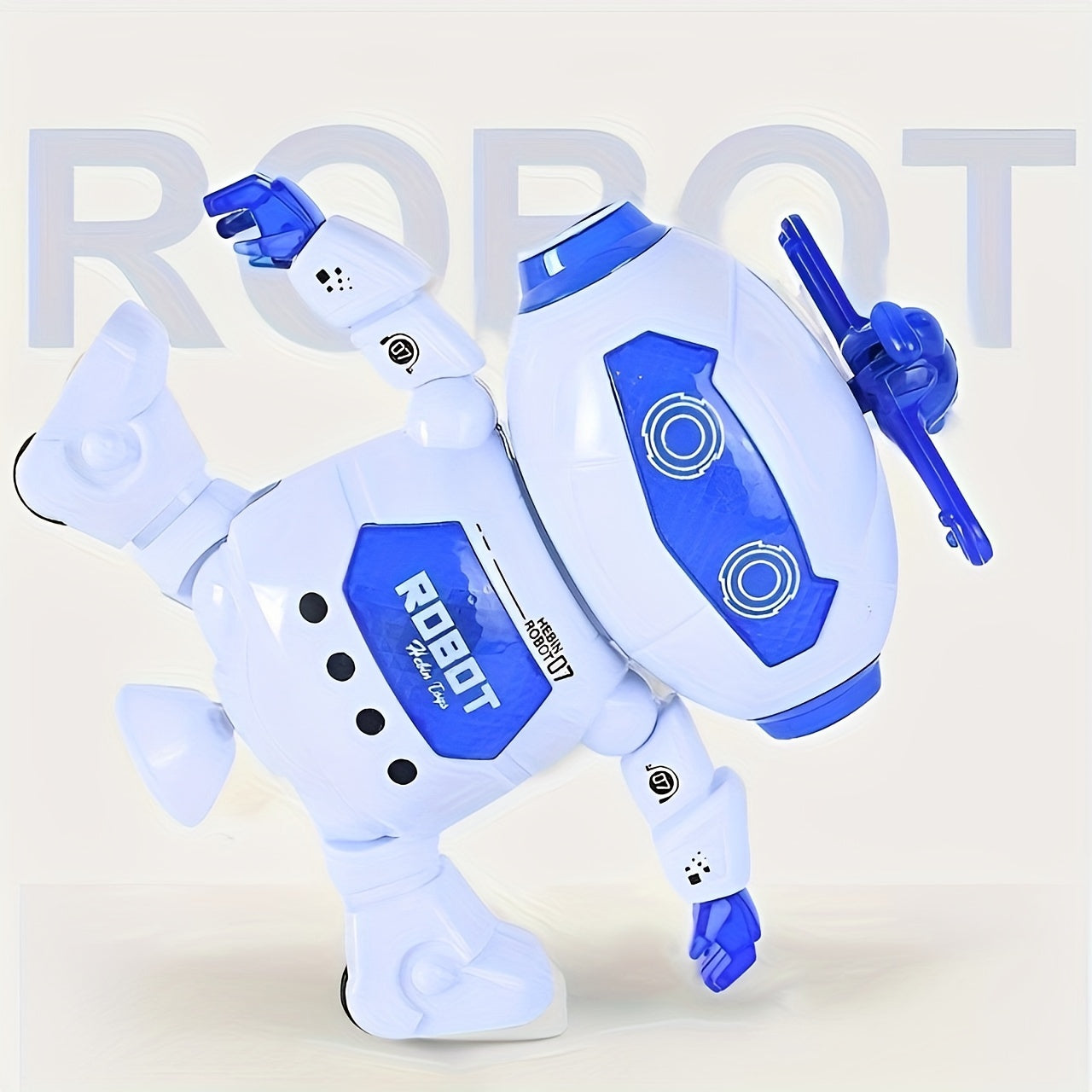 1pc Dancing Robot Toy for Kids with LED Lights and Music, 360-Degree Rotating Action, Ideal Gift for Boys and Girls, Durable Plastic Construction