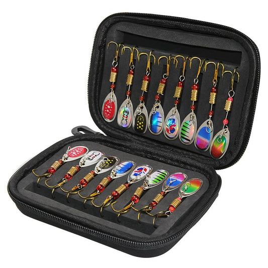 16pcs-Set Metal Spoon Spinner Fishing Lure, Spoonbait Crankbaits Fishing Wobblers Pike & Crochet Kit, Artificial Bait - For Freshwater & Saltwater Fishing -  Suitable for Pike, Bass & Other Predator Fish - Great Gift for Angl WardBoyzPROShop