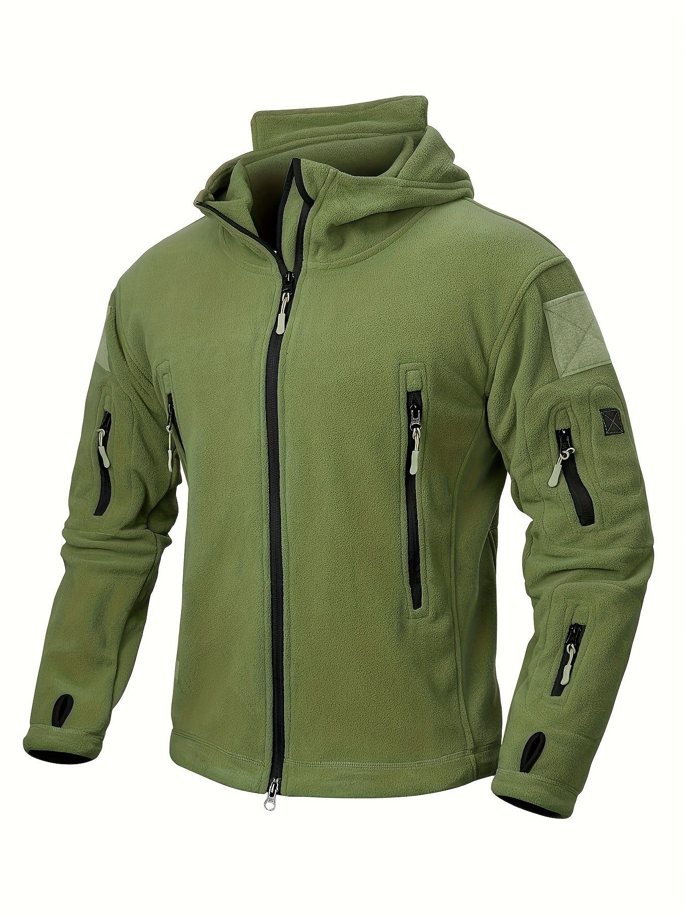 Men's Tactical Hoodie Fleece Jacket Winter Warm Full-Zip Military Army Outerwear Outdoor Sport Hooded Skiing Hunting Hiking Coat with 7 Zip Pockets WardBoyzPROShop