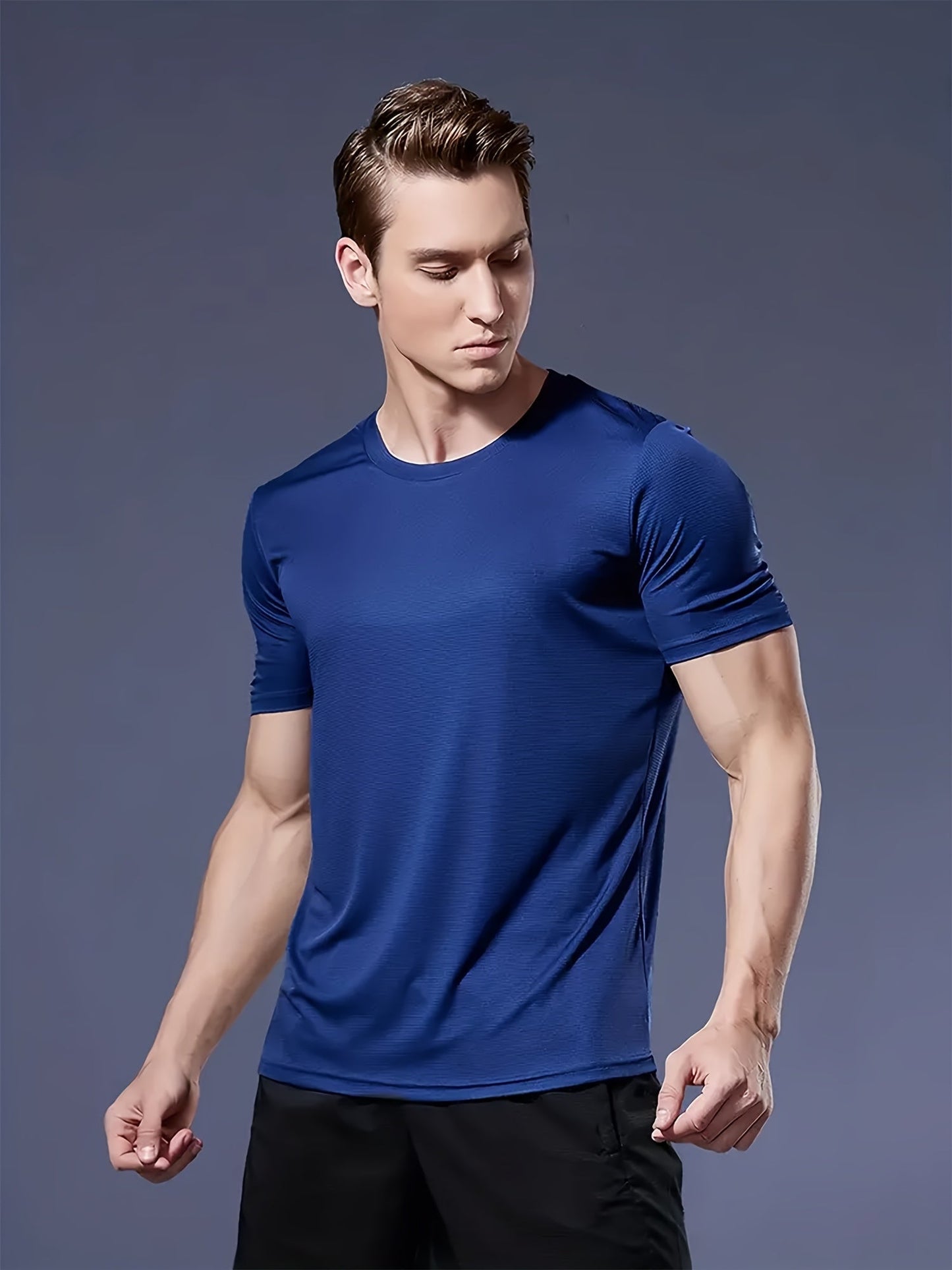 7pcs Men's Quick-Dry Athletic T-Shirts - Breathable, Moisture-Wicking Crew Neck Tees for Gym, Running & Outdoor Activities - Available in Navy, Army Green, Burgundy, Khaki, Black, White, Gray WardBoyzPROShop