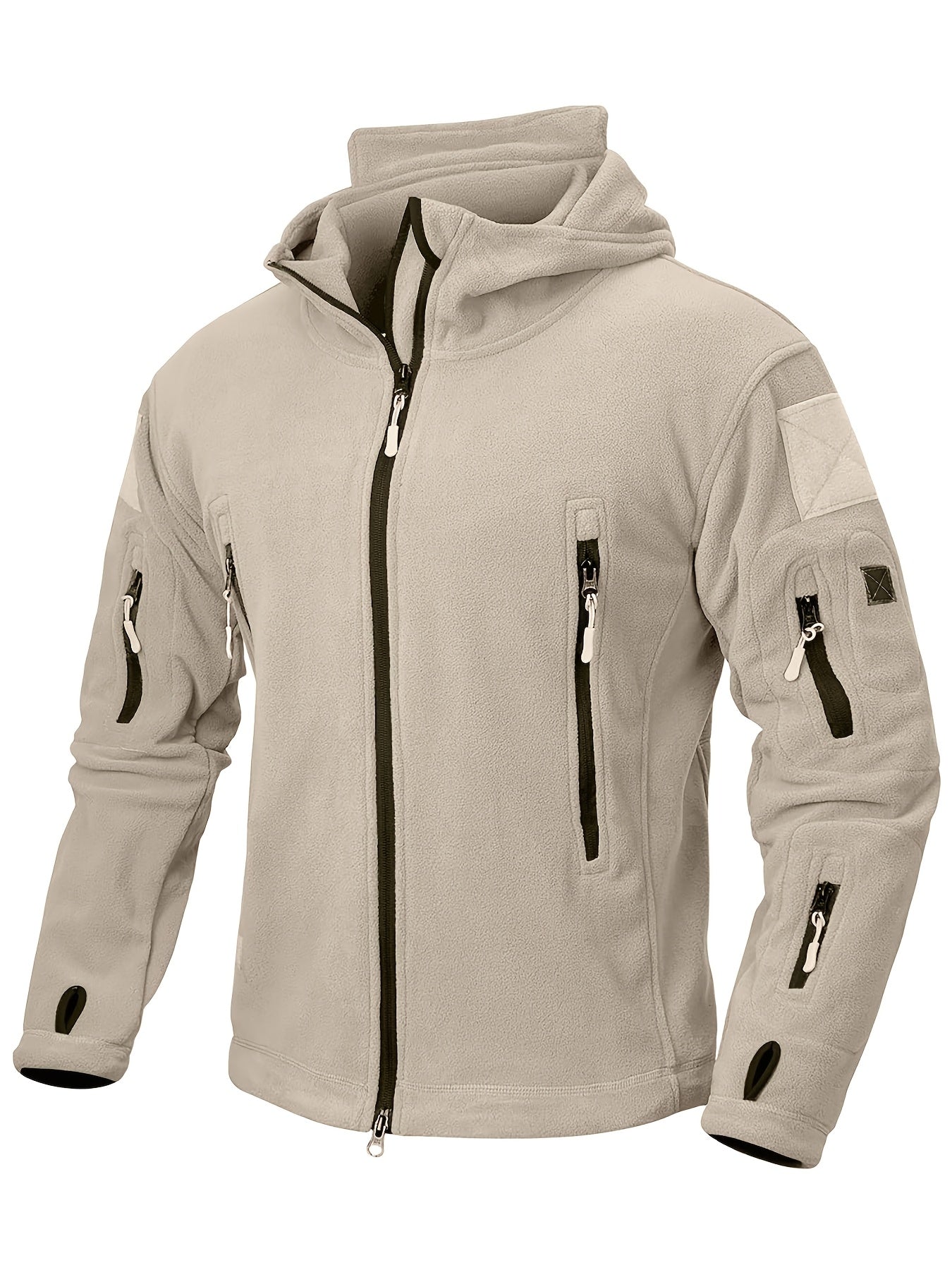 Men's Tactical Hoodie Fleece Jacket Winter Warm Full-Zip Military Army Outerwear Outdoor Sport Hooded Skiing Hunting Hiking Coat with 7 Zip Pockets WardBoyzPROShop