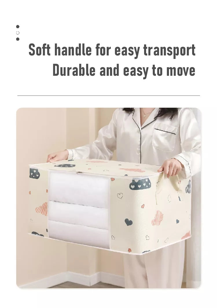 Large Capacity Clothes Storage Bag Organizer With Reinforced Handle, Suitable For Blankets, Bedding, Foldable With Sturdy Zipper, Clear Window Christmas, Halloween, Thanksgiving Gift Easter Gift WardBoyzPROShop