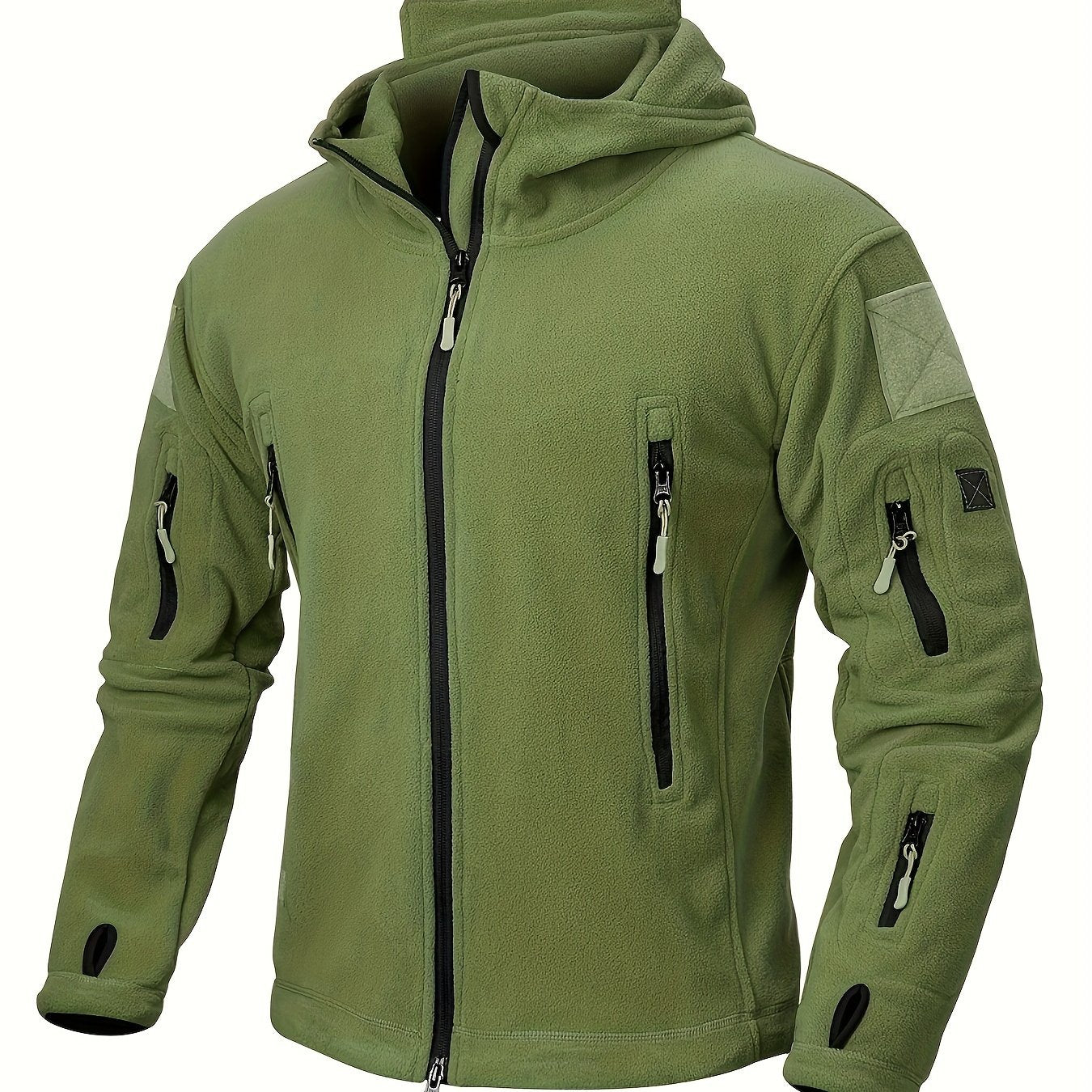 Men's Tactical Hoodie Fleece Jacket Winter Warm Full-Zip Military Army Outerwear Outdoor Sport Hooded Skiing Hunting Hiking Coat with 7 Zip Pockets WardBoyzPROShop
