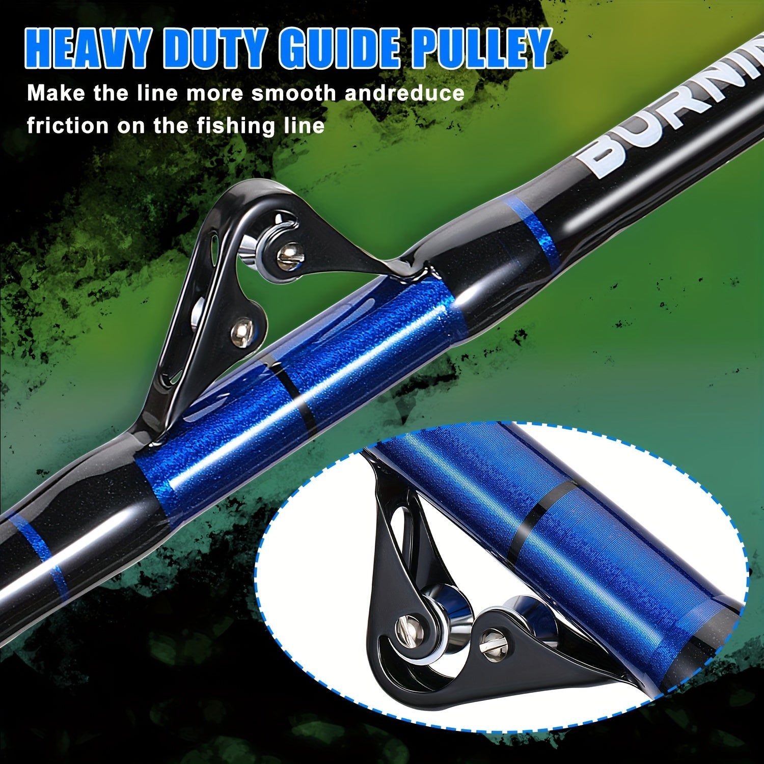 Sougayilang Heavy-Duty Carbon Fiber Boat Fishing Rod - Blue, Ambidextrous Grip for Deep Sea & Trolling WardBoyzPROShop