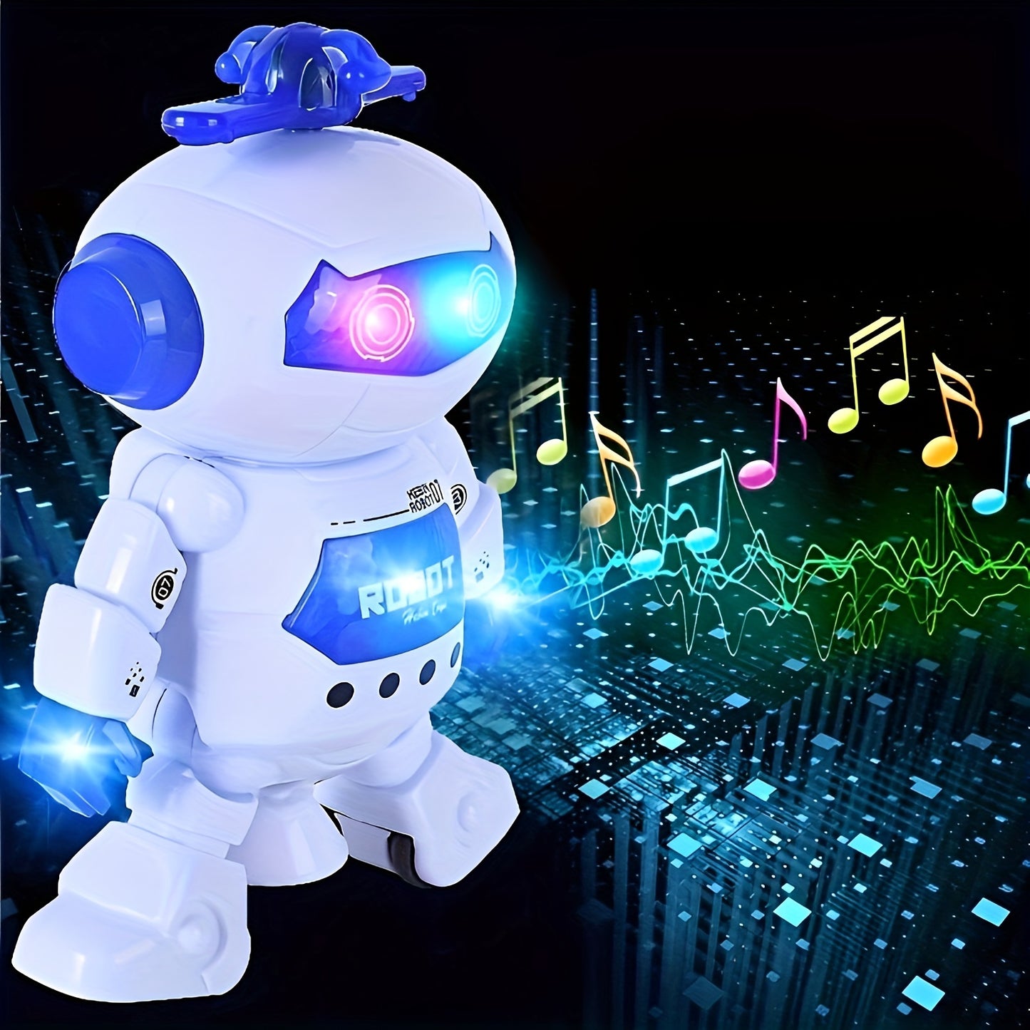 1pc Dancing Robot Toy for Kids with LED Lights and Music, 360-Degree Rotating Action, Ideal Gift for Boys and Girls, Durable Plastic Construction