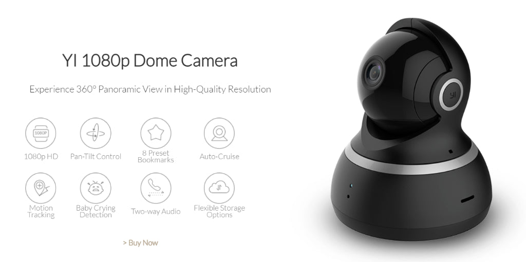 YI Dome 1080p HD Camera CCTV IP 360° Detection Wifi Wireless Night Vision IR Two-Way Audio Security Surveillance System